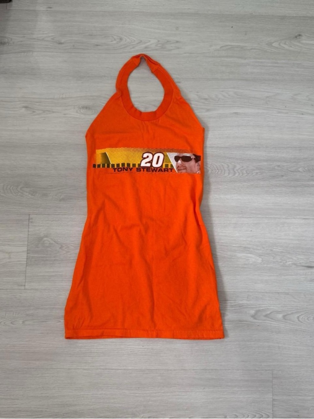 Tony Stewart #20 Orange Halter Mini Dress